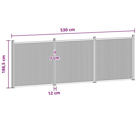 Panel ogrodzeniowy 3 pcs WPC i aluminium Czarny