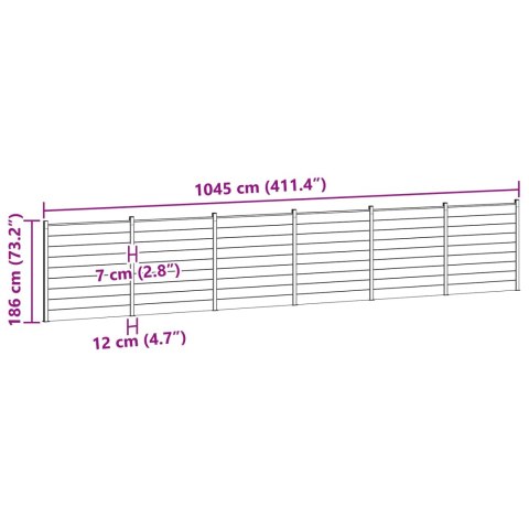 Panel ogrodzeniowy 6 pcs WPC i aluminium Czarny