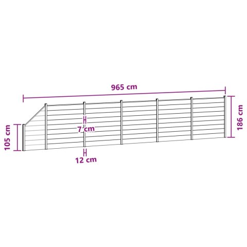 Panel ogrodzeniowy 6 pcs WPC i aluminium Szary
