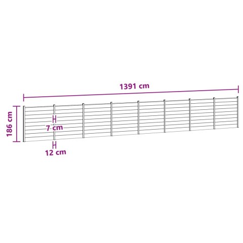 Panel ogrodzeniowy 8 pcs WPC i aluminium Czarny