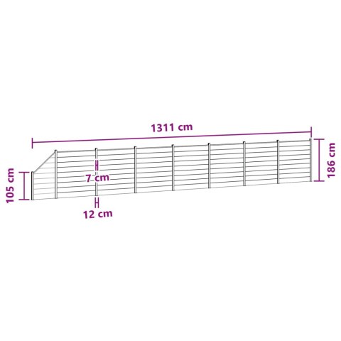 Panel ogrodzeniowy 8 pcs WPC i aluminium Czarny