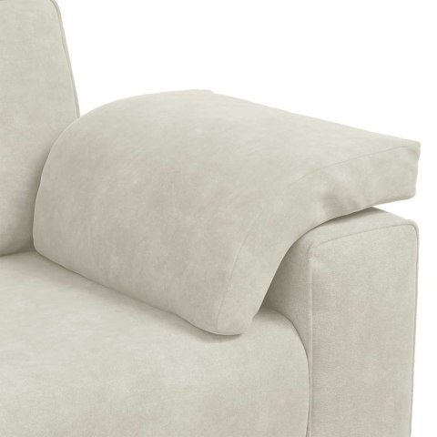 Sofa 3-osobowa, kremowa, 220x77x82 cm, aksamit