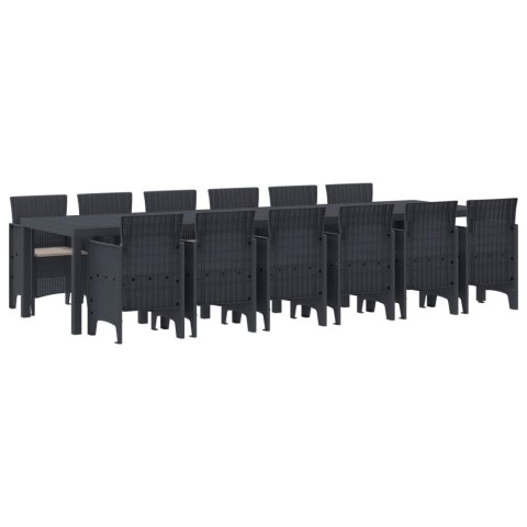 Zestaw do jadalni w ogrodzie 13 pcs Antracyt Rattan Polt