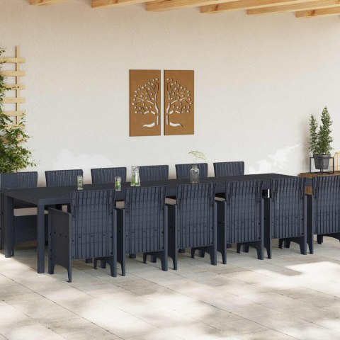 Zestaw do jadalni w ogrodzie 13 pcs Antracyt Rattan Polt