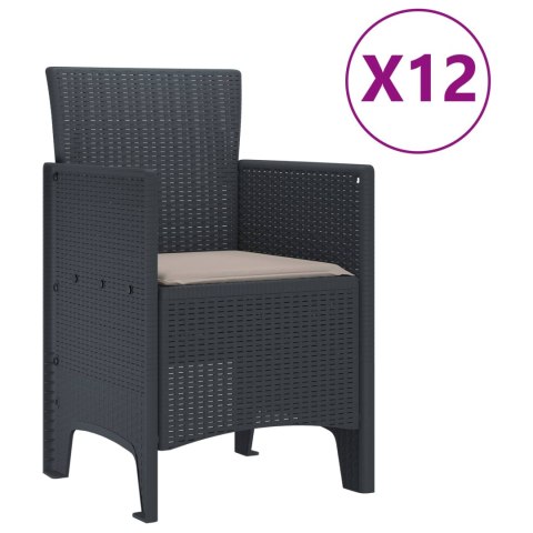 Zestaw do jadalni w ogrodzie 13 pcs Antracyt Rattan Polt