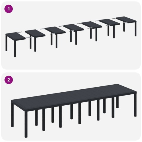 Zestaw do jadalni w ogrodzie 13 pcs Antracyt Rattan Polt