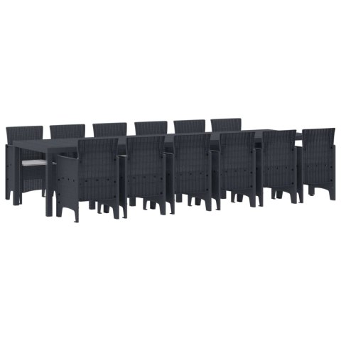 Zestaw do jadalni w ogrodzie 13 pcs Antracyt Rattan Polt