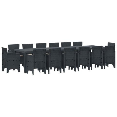 Zestaw do jadalni w ogrodzie 15 pcs Antracyt Rattan Polt