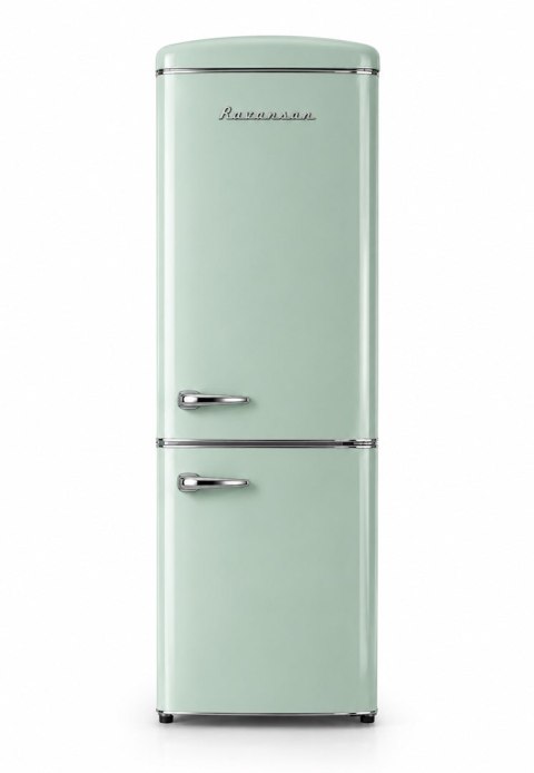 Lodówka Retro Ravanson LKK-315RM 597mm x 707mm x 1943 mm | 315l | Total No Frost | klasa E | miętowy