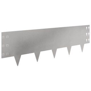 Krawężnik do trawnika 20 pcs 100 x 30 cm Stal srebrny