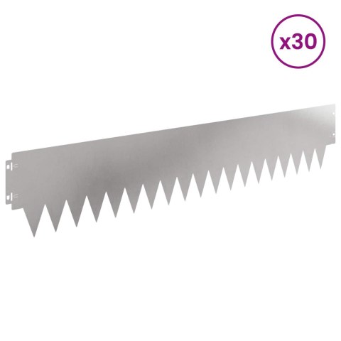 Krawężnik do trawnika 30 pcs 103 x 20 cm metal srebrny