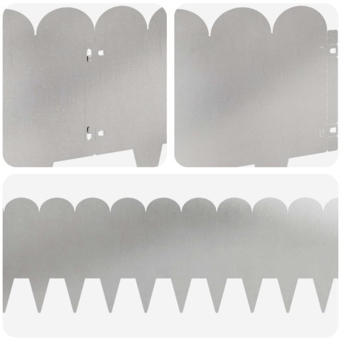 Krawężnik do trawnika 30 pcs 103 x 25 cm Stal srebrny