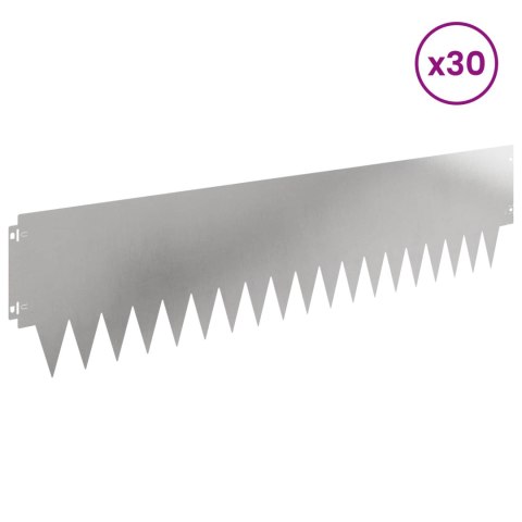 Krawężnik do trawnika 30 pcs 103 x 25 cm metal srebrny