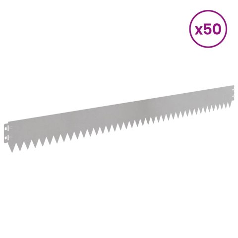 Krawężnik do trawnika 50 pcs 103 x 10 cm Stal srebrny