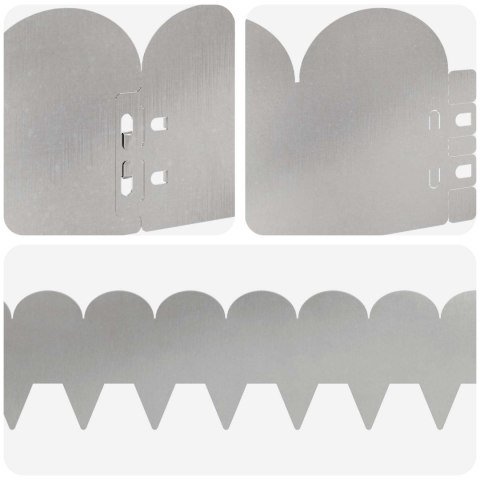 Krawężnik do trawnika 50 pcs 103 x 15 cm Stal srebrny