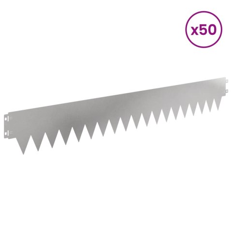 Krawężnik do trawnika 50 pcs 103 x 15 cm metal srebrny