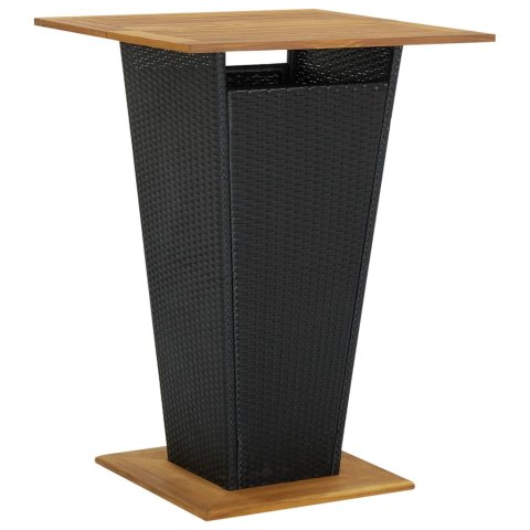 5-cz. zestaw barowy do ogrodu, z poduszkami, rattan PE, czarny