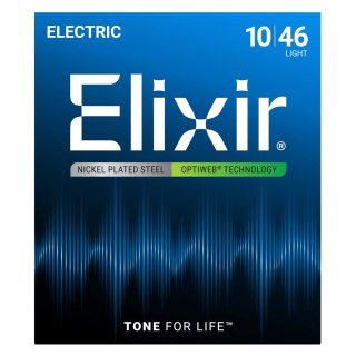 Elixir 19052 Optiweb Light - Struny do gitary elektrycznej 10-46