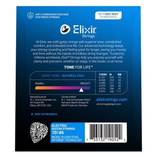 Elixir 19052 Optiweb Light - Struny do gitary elektrycznej 10-46
