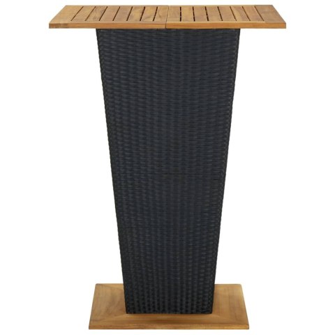 5-cz. zestaw barowy do ogrodu, z poduszkami, rattan PE, czarny