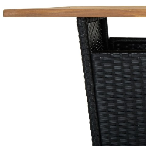 5-cz. zestaw barowy do ogrodu, z poduszkami, rattan PE, czarny