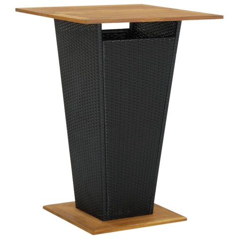 9-cz. zestaw barowy do ogrodu, z poduszkami, rattan PE, czarny