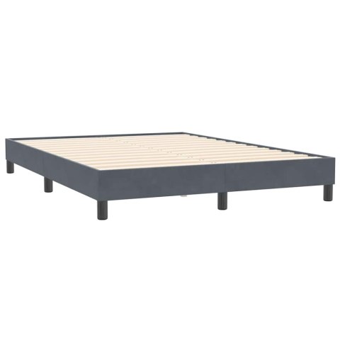 Łóżko kontynentalne z materacem i LED, ciemnoszare, 160x210cm aksamit