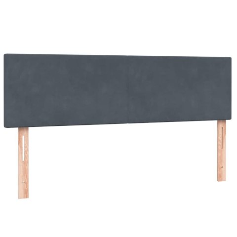 Łóżko kontynentalne z materacem i LED, ciemnoszare, 160x210cm aksamit