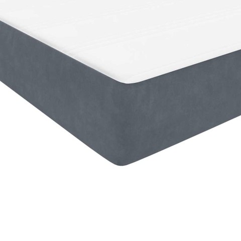 Łóżko kontynentalne z materacem i LED, ciemnoszare, 160x210cm aksamit