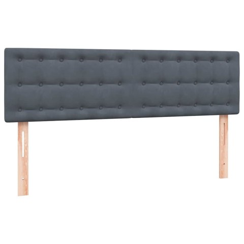 Łóżko kontynentalne z materacem i LED, ciemnoszare, 160x210cm aksamit