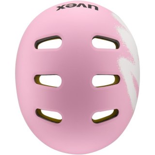 Kask rowerowy dziecięcy UVEX Kid 4 Style MIPS, sprawy strawberry matt