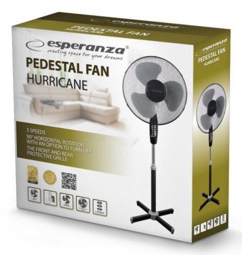 Wentylator stojący Esperanza Hurricane EHF001KE (kolor szary)