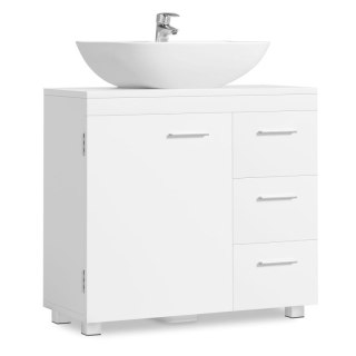 Biała szafka pod umywalkę MDF 70x64 cm z szufladami