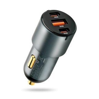 EVERACTIVE ŁADOWARKA SAMOCHODOWA 1 X USB QC3.0, 2X USB-C PD 60W CZARNA CC-40Q