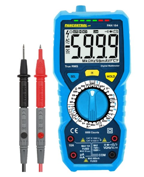 Multimetr cyfrowy PAN 184 True RMS CAT IV 600 V, CAT III 1000 V