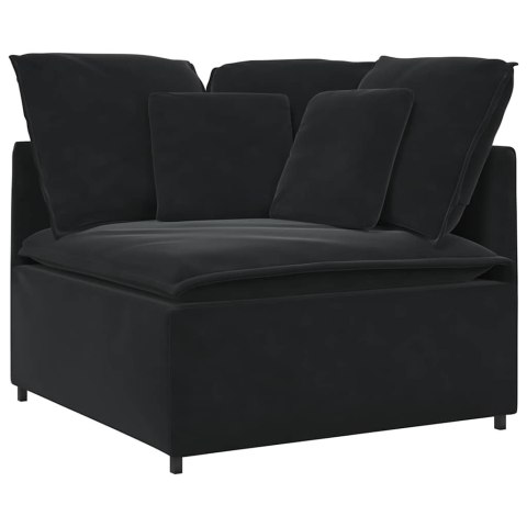 Sofa modułowa z poduszkami aksamitna czerń