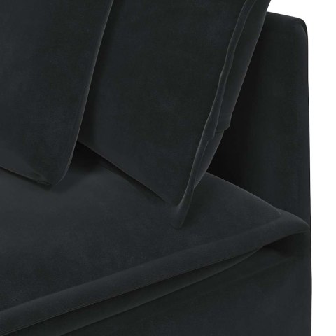 Sofa modułowa z poduszkami aksamitna czerń