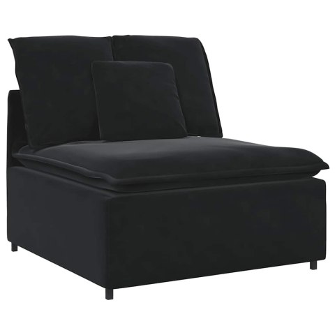 Sofa modułowa z poduszkami aksamitna czerń