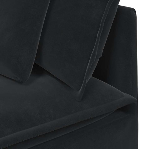 Sofa modułowa z poduszkami aksamitna czerń