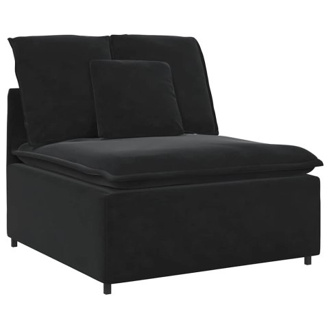Sofa modułowa z poduszkami aksamitna czerń