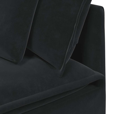 Sofa modułowa z poduszkami aksamitna czerń