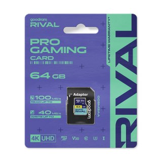 Karta pamięci microSD 64 GB V30 UHS-III Goodram Rival z adapterem