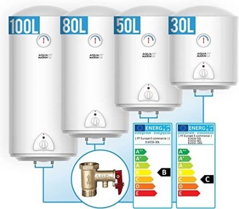 Elektryczny zbiornik ciepłej wody 100 l, biały