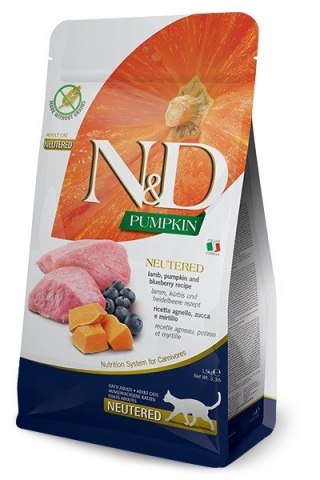 FARMINA N&D PUMPKIN CAT LAMB&BLUEBERRY NEUTERED - sucha karma dla kota - 1,5 kg