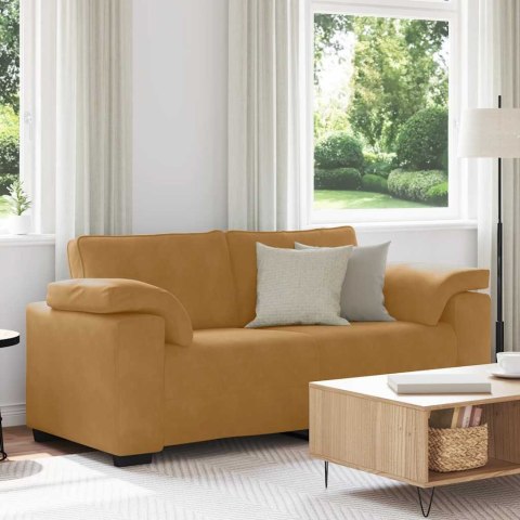 Sofa dwuosobowa, brązowa, 180x77x82 cm, aksamit