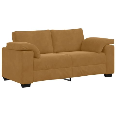 Sofa dwuosobowa, brązowa, 180x77x82 cm, aksamit