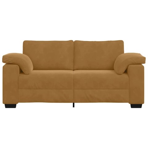 Sofa dwuosobowa, brązowa, 180x77x82 cm, aksamit
