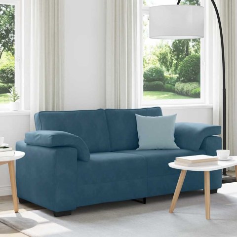 Sofa dwuosobowa, niebieska, 180x77x82 cm, aksamit