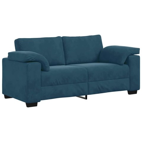 Sofa dwuosobowa, niebieska, 180x77x82 cm, aksamit