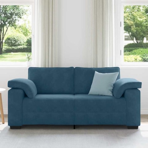 Sofa dwuosobowa, niebieska, 180x77x82 cm, aksamit
